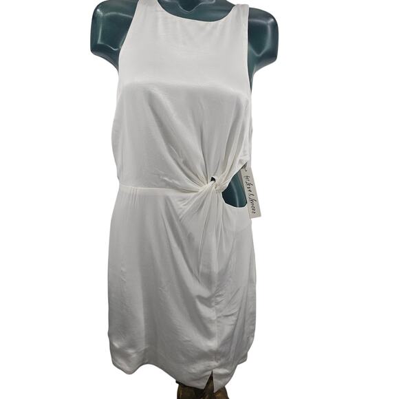 For Love & Lemons Lucy White Satin Sleeveless Mini Dress Size L NEW 3639 - Picture 4 of 11